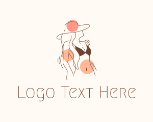 Stylish - Bikini Fashion Hat logo design