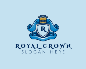 Prince - Crowned Ribbon Crest logo design