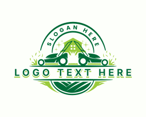 Turf - Home Lawn Mower Gardening logo design