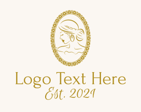 Lady - Golden Pendant Lady logo design
