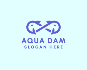 Infinity Aqua Fish  logo design