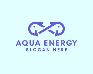 Infinity Aqua Fish  logo design