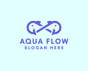 Infinity Aqua Fish  logo design