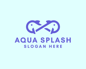 Infinity Aqua Fish  logo design