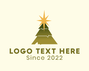 Pine Tree - Shining Star Tree logo design