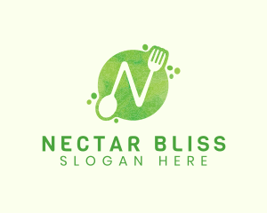 Food Spoon Fork Restaurant Letter N logo design