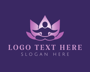 Gradient - Yoga Human Lotus logo design