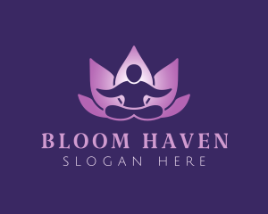 Floriculture - Yoga Human Lotus logo design