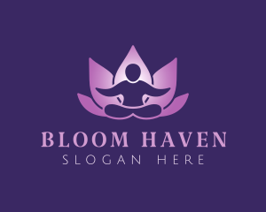 Yoga Human Lotus  logo design