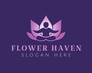 Yoga Human Lotus  logo design