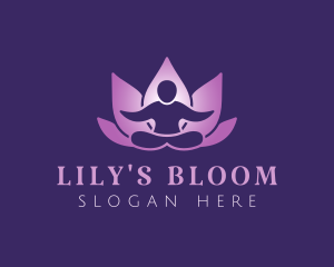 Lily - Yoga Human Lotus logo design