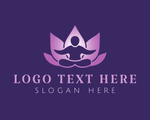 Floriculture - Yoga Human Lotus logo design