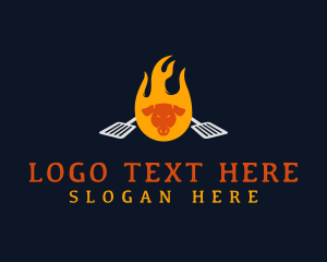 Meat - Flame Pork Barbecue logo design