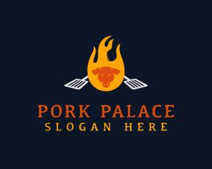 Pork - Flame Pork Barbecue logo design