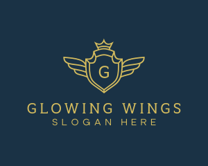 Royal Shield Wings logo design