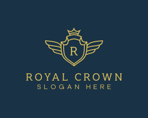 Royal Shield Wings logo design