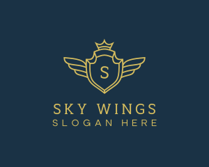 Royal Shield Wings logo design