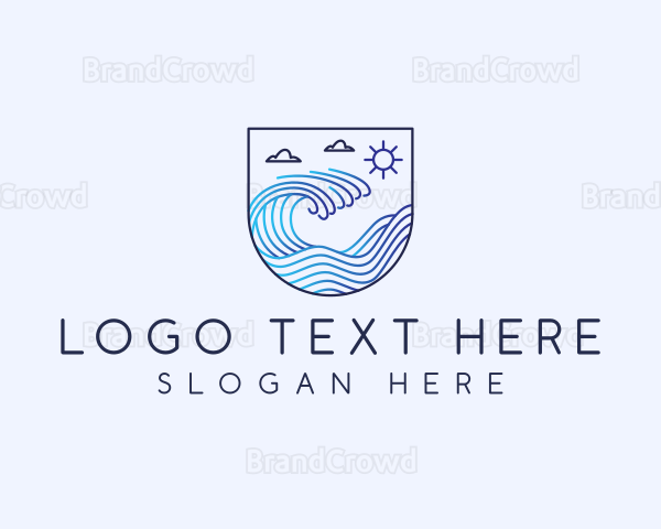 Beach Ocean Wave Logo