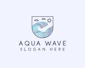 Beach Ocean Wave logo design