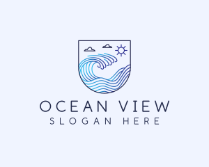 Beach Ocean Wave logo design