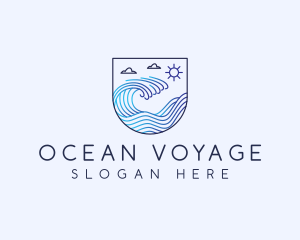 Beach Ocean Wave logo design