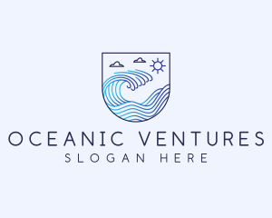 Beach Ocean Wave logo design