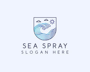 Beach Ocean Wave logo design