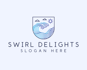 Beach Ocean Wave logo design