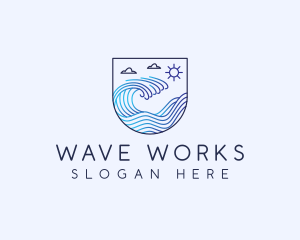 Beach Ocean Wave logo design