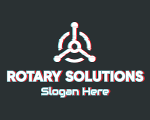 Rotary - Rotary Lever Glitch logo design