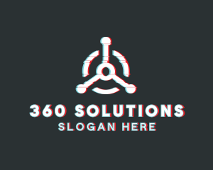 360 - Rotary Lever Glitch logo design