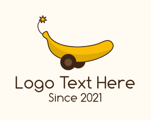 Fruit Market - Banana Cannon Artillery logo design