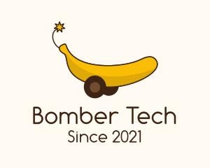 Bomber - Banana Cannon Artillery logo design