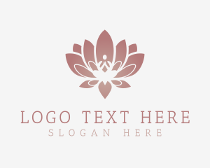 Retreat - Calm Lotus Sitting Pose logo design