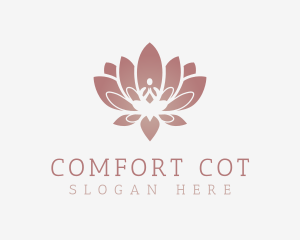 Calm Lotus Sitting Pose logo design