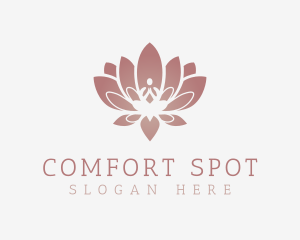 Calm Lotus Sitting Pose logo design