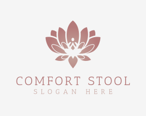 Calm Lotus Sitting Pose logo design