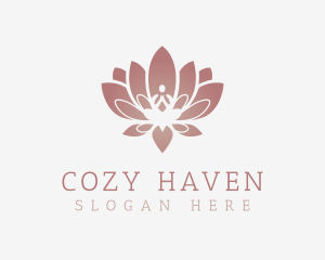 Comfort - Calm Lotus Sitting Pose logo design