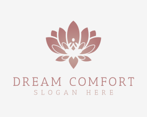 Calm Lotus Sitting Pose logo design