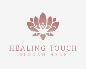 Calm Lotus Sitting Pose logo design