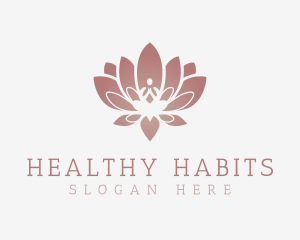 Calm Lotus Sitting Pose logo design