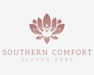 Calm Lotus Sitting Pose logo design