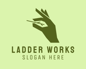 Landscaping Gardener Hand logo design