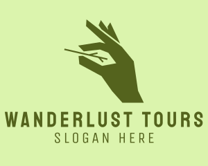 Landscaping Gardener Hand logo design