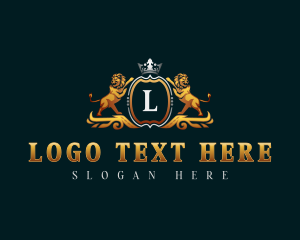 Elegant - Crown Lion Shield logo design