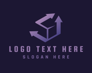 Package - Purple Arrow Box logo design