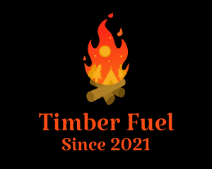 Firewood - Bonfire Tent Camp logo design