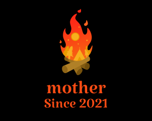Hot - Bonfire Tent Camp logo design