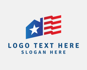 Flag - American Flag House logo design