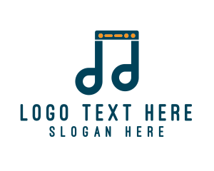 Letter D - Server Musical Note logo design